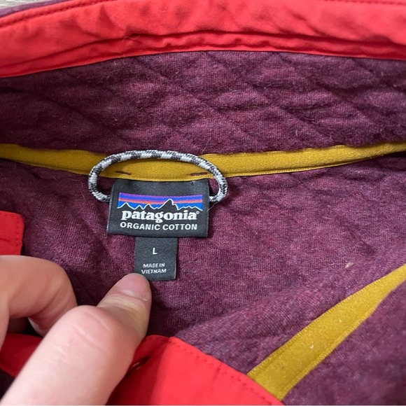 Patagonia Cotton Quilt Snap-T Pullover Size Large sweater Plum - Picture 5 of 6